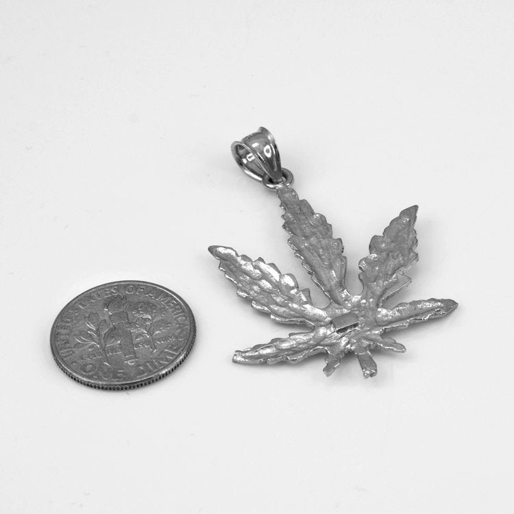 Sterling Silver Marijuana Weed DC Pendant Karma Blingz
