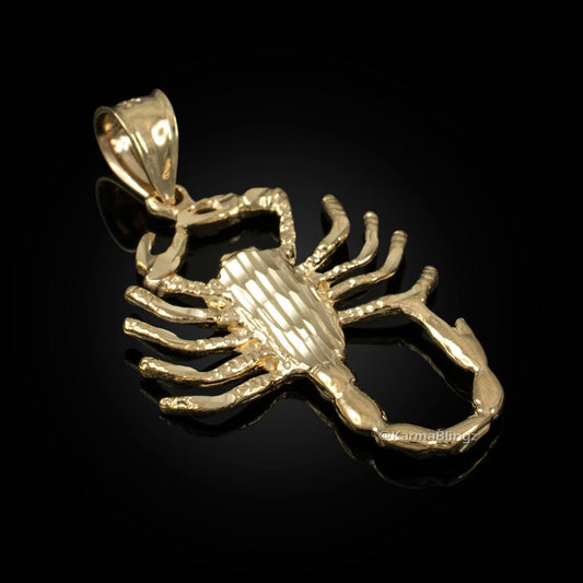 Gold Scorpion DC Pendant (yellow, white, rose gold, 10k, 14k) Karma Blingz