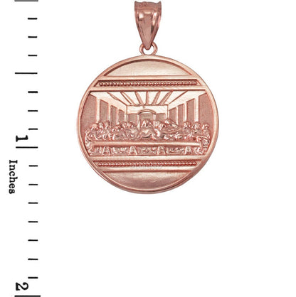 Gold Last Supper Medallion Pendant Necklace (10K, 14K, yellow, white, rose gold) Karma Blingz