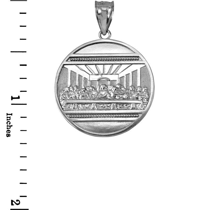 Sterling Silver Last Supper Medallion Pendant Necklace Karma Blingz