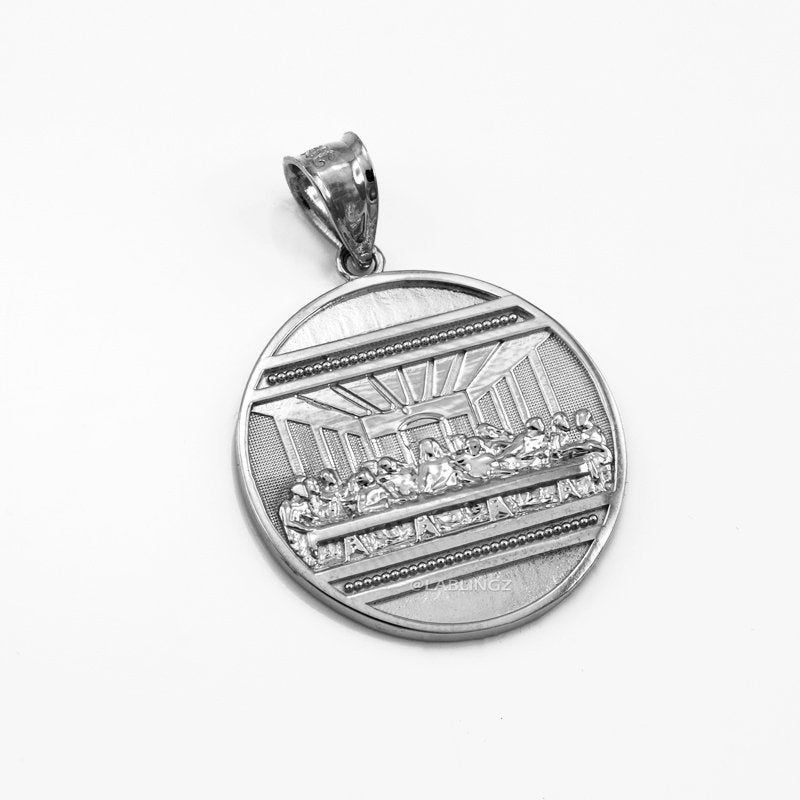 Sterling Silver Last Supper Medallion Pendant Necklace Karma Blingz