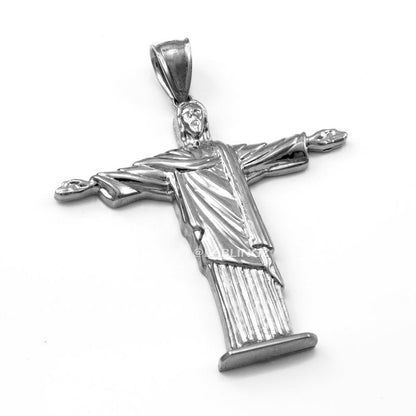 Gold Jesus Christ The Redeemer Brazil Rio Statue Pendant (14k, 10k, yellow, white, rose gold) Karma Blingz