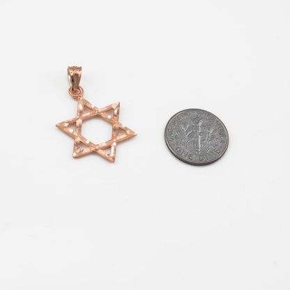 Gold Jewish Star of David DC Charm Necklace (10K, 14K, yellow, white, rose gold) Karma Blingz