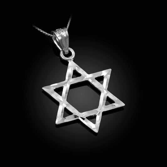 Sterling Silver Jewish Star of David DC Charm Necklace Karma Blingz