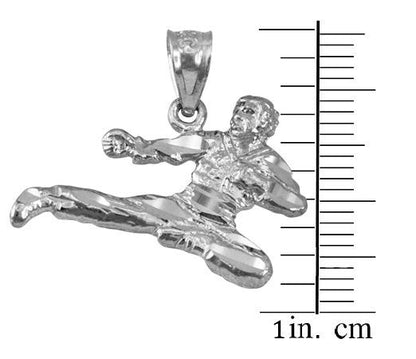 Sterling Silver Karate Kick DC Charm Necklace Karma Blingz