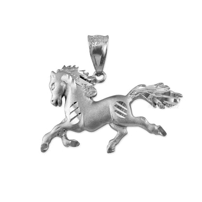 Sterling Silver Horse Satin DC Charm Necklace Karma Blingz