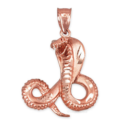 Gold Cobra Snake Satin DC Pendant (10K, 14K, yellow, white, rose gold) Karma Blingz