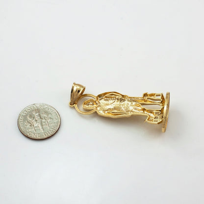 Gold St. Lazarus Statuette Pendant (yellow, white, rose gold, 10k, 14k) Karma Blingz