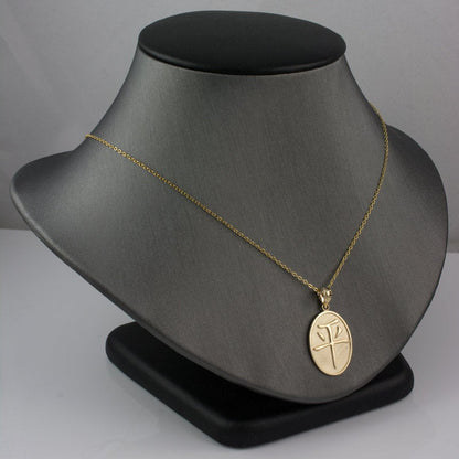Gold Chinese "Peace" Symbol Pendant Necklace (10K, 14K, yellow, white, rose gold) Karma Blingz