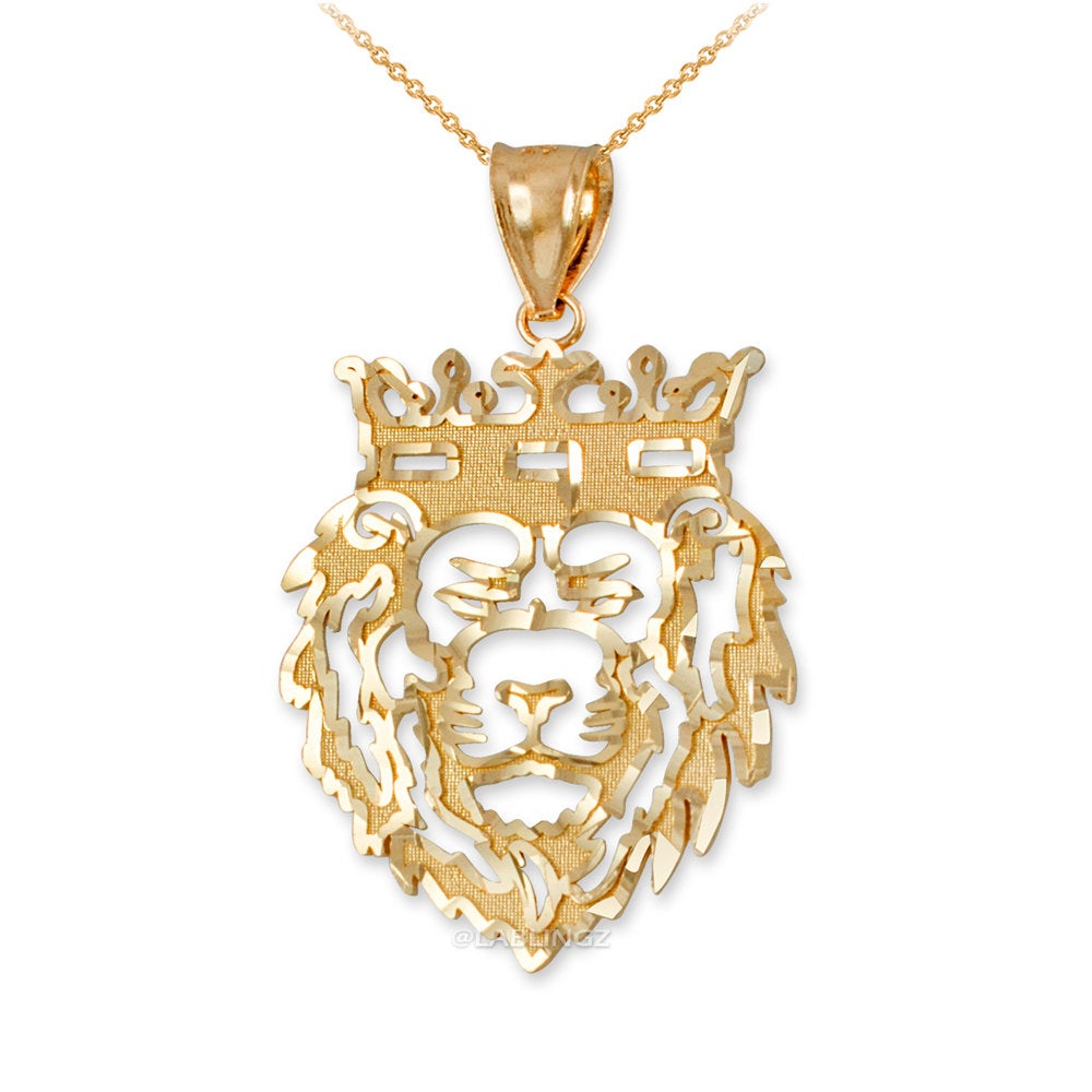 Yellow Gold Lion King DC Charm Necklace (10k, 14k) Karma Blingz