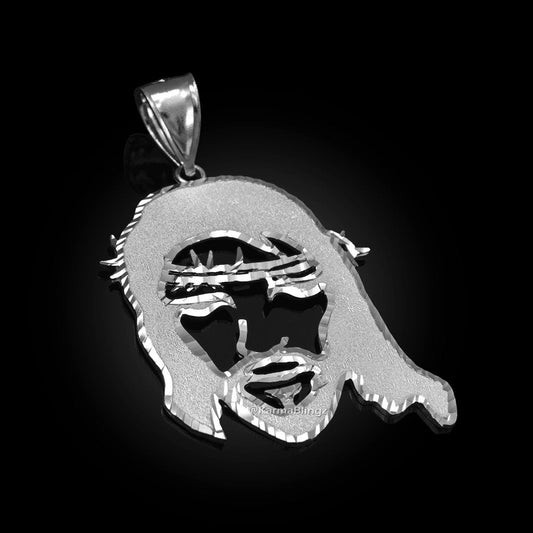 Sterling Silver Jesus Face DC Pendant (small, medium, large) Karma Blingz