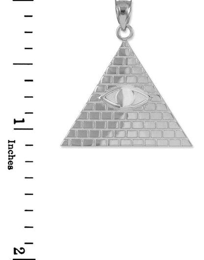 Gold Illuminati All-Seeing-Eye Pendant Necklace (yellow, white, rose gold, 10k, 14k) Karma Blingz