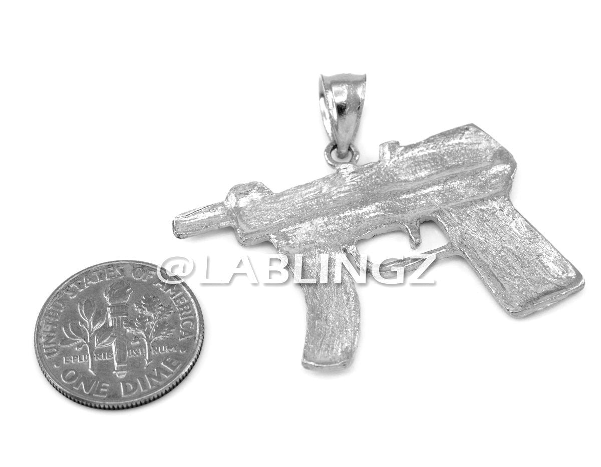 Gold Machine Pistol AK47 Gun Mens Hip-Hop DC Pendant (yellow, white, rose gold, 10k, 14k) Karma Blingz