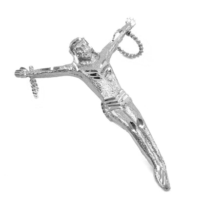 Sterling Silver Crossless Crucifix Mens Large Jesus Christ DC Pendant Karma Blingz