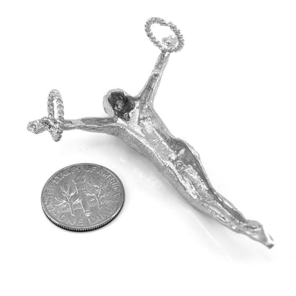 Sterling Silver Crossless Crucifix Mens Large Jesus Christ DC Pendant Karma Blingz