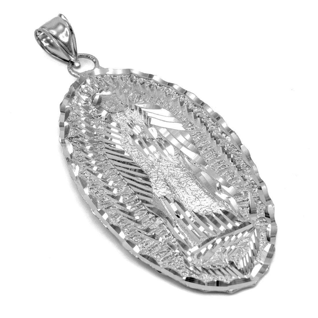Sterling Silver Our Lady of Guadalupe Mens Large DC Pendant Karma Blingz