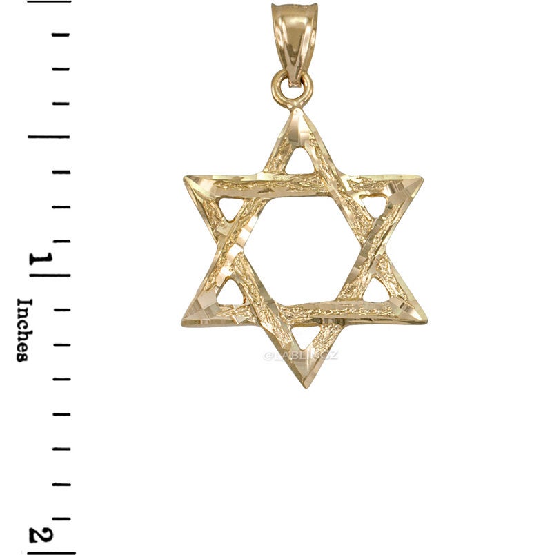 Gold Jewish Star of David DC Pendant (14K, 10K, yellow, white, rose gold) Karma Blingz