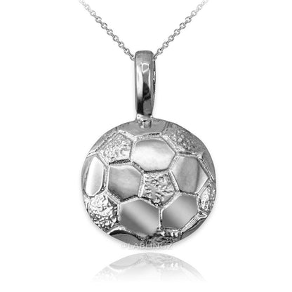 Gold Soccer Ball Pendant Necklace (10K, 14K, yellow, white, rose gold) Karma Blingz
