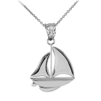 Sterling Silver Sail Boat Pendant Necklace Karma Blingz