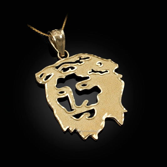 Gold Jesus Face DC Charm Necklace (10K, 14K, yellow, white, rose gold) Karma Blingz