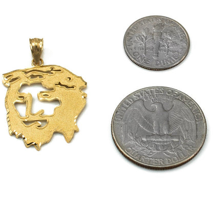 Gold Jesus Face DC Charm Necklace (10K, 14K, yellow, white, rose gold) Karma Blingz