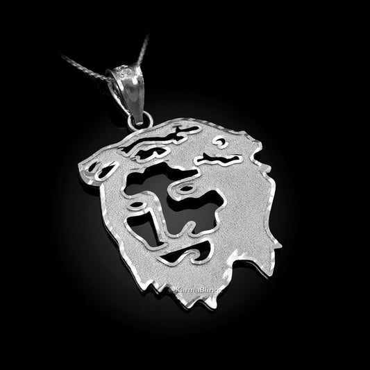 Sterling Silver Jesus Face DC Charm Necklace Karma Blingz