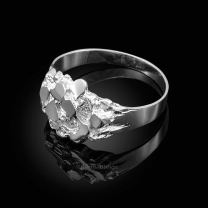 Sterling Silver Men's Stoic Nugget Ring Karma Blingz