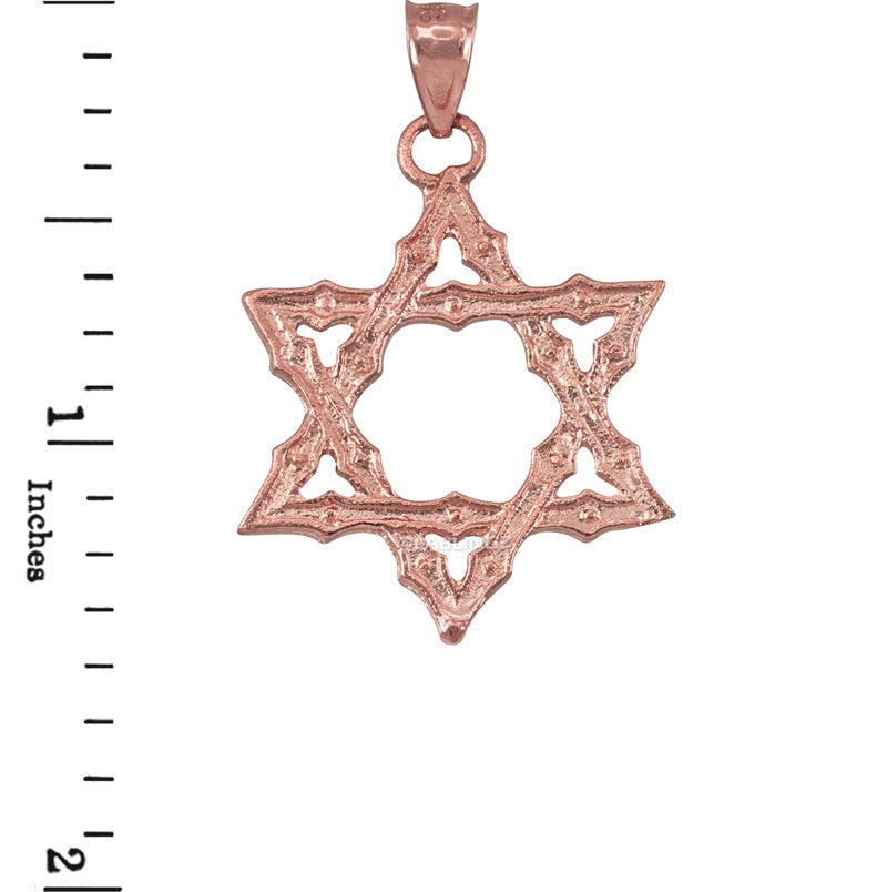 Gold Jewish Star of David Reversible Pendant (14K, 10K, yellow, white, rose gold) Karma Blingz