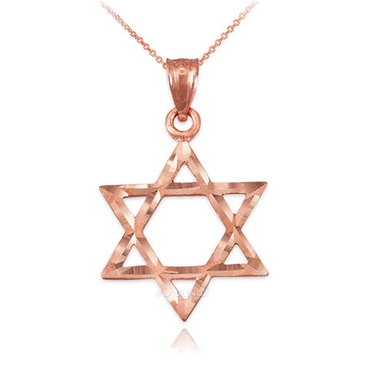 Gold Jewish Star of David DC Charm Necklace (10K, 14K, yellow, white, rose gold) Karma Blingz