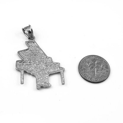 Sterling Silver Grand Piano Pendant Karma Blingz