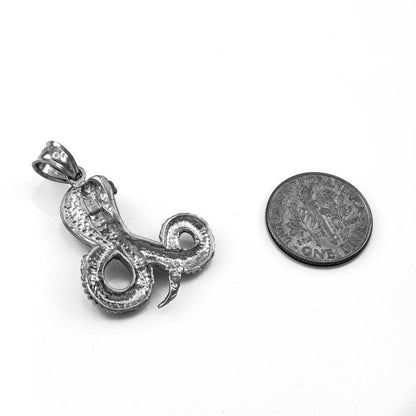 Gold Cobra Snake Satin DC Pendant (10K, 14K, yellow, white, rose gold) Karma Blingz
