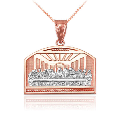 Gold Last Supper Pendant Necklace (10K, 14K, yellow, white, rose gold) Karma Blingz