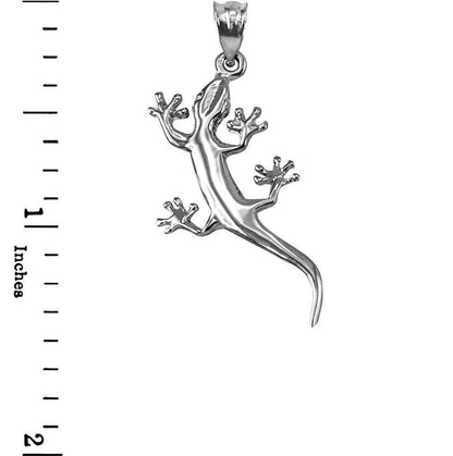 Polished Gold Salamander Lizard Charm Necklace (yellow, white, rose gold, 10k, 14k) Karma Blingz