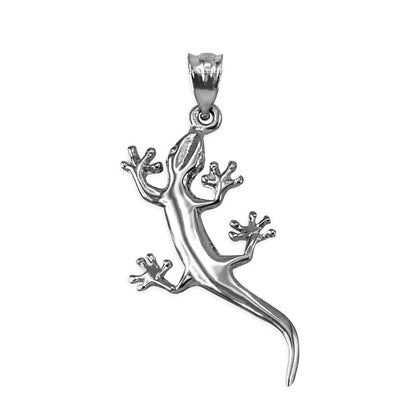 Polished Sterling Silver Salamander Lizard Charm Necklace Karma Blingz
