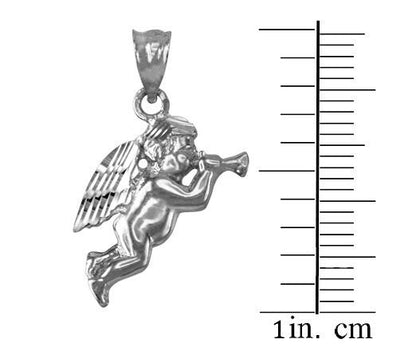 Sterling Silver Trumpeting Angel DC Charm Necklace Karma Blingz