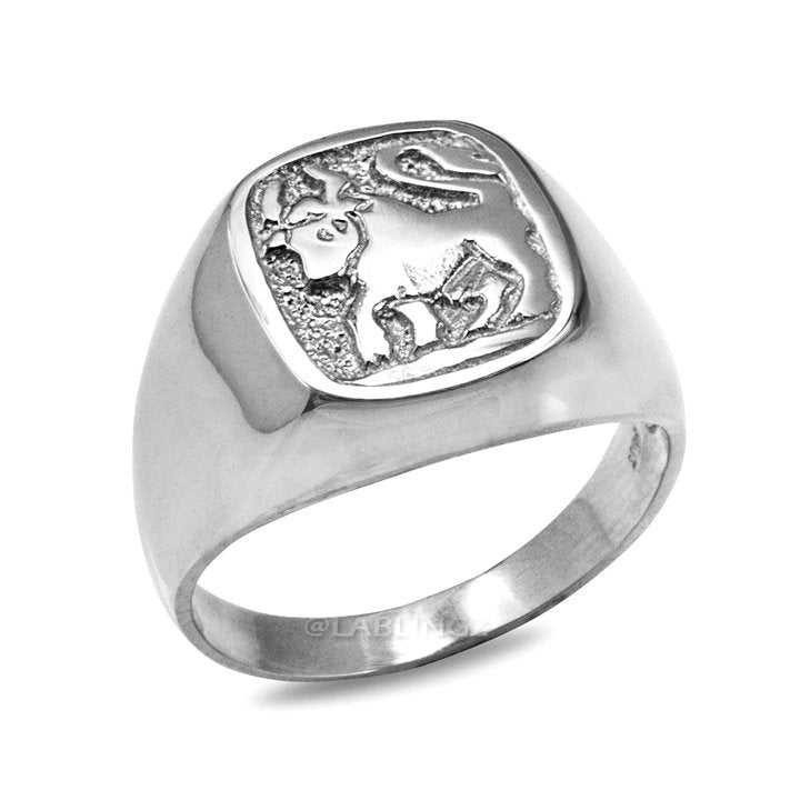 Sterling Silver Taurus Mens Zodiac Ring Karma Blingz