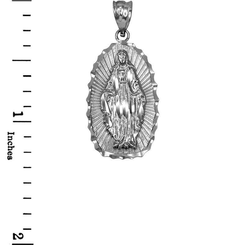 Sterling Silver Lady of Guadalupe DC Pendant Necklace Karma Blingz