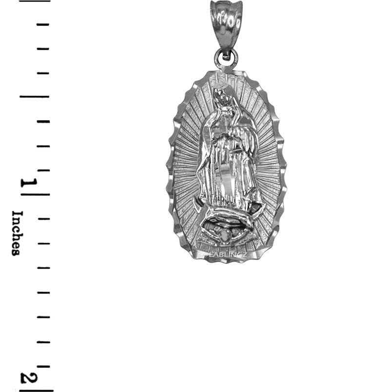 Sterling Silver Our Lady of Guadalupe DC Pendant Necklace Karma Blingz