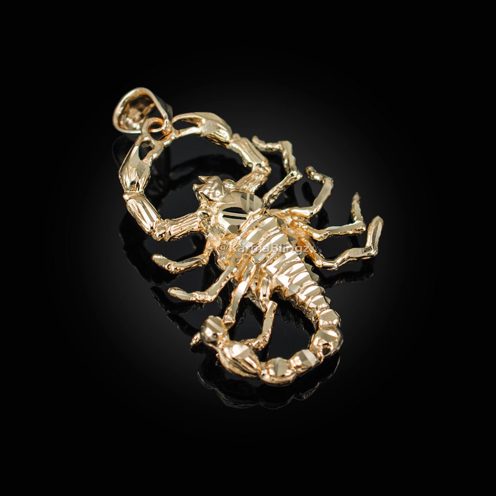 Gold Scorpion DC Pendant (yellow, white, rose gold, 10k, 14k) Karma Blingz