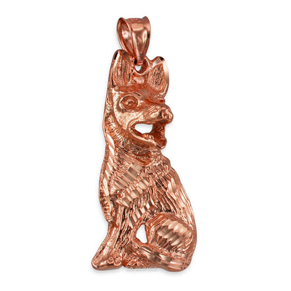 Solid Gold German Shepherd K-9 Dog Mens DC Pendant (yellow, white, rose gold, 10k, 14k) Karma Blingz