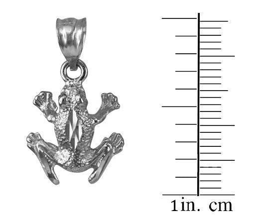 Sterling Silver Textured DC Frog Charm Necklace Karma Blingz