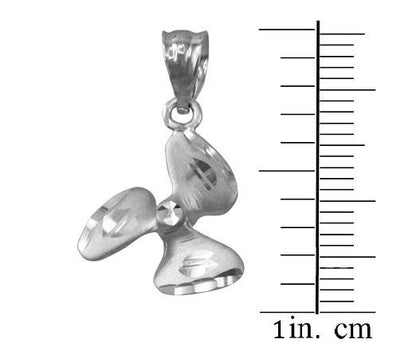 Sterling Silver Satin DC Rotor Propeller Charm Necklace Karma Blingz