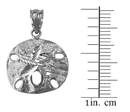 Polished Gold Sand Dollar DC Charm Necklace (yellow, white, rose gold, 10k, 14k) Karma Blingz