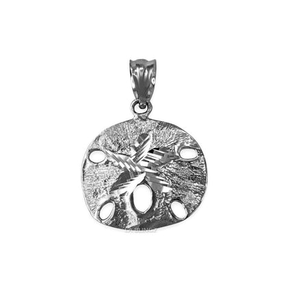 Polished Sterling Silver Sand Dollar DC Charm Necklace Karma Blingz