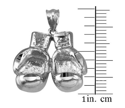 Sterling Silver Boxing Gloves DC Pendant Necklace Karma Blingz