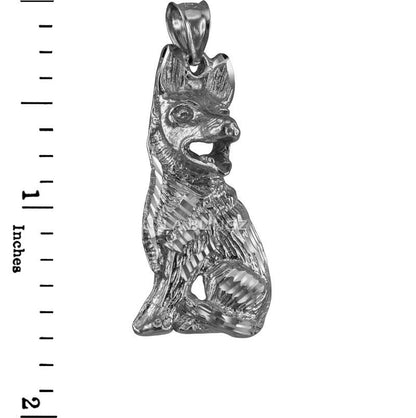 Solid Gold German Shepherd K-9 Dog Mens DC Pendant (yellow, white, rose gold, 10k, 14k) Karma Blingz