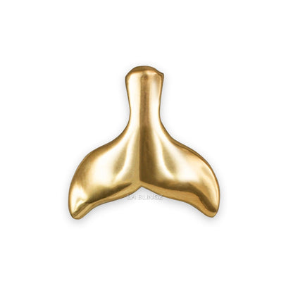 Polished Gold Whale Tail Charm Necklace (10K, 14K, yellow, white, rose gold) Karma Blingz