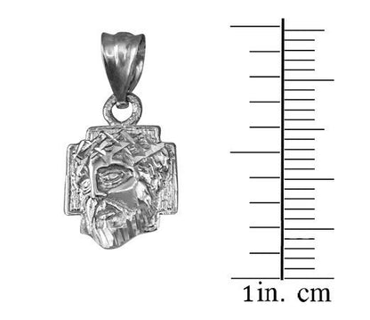 Sterling Silver Tiny Jesus Face Cross DC Charm Necklace Karma Blingz