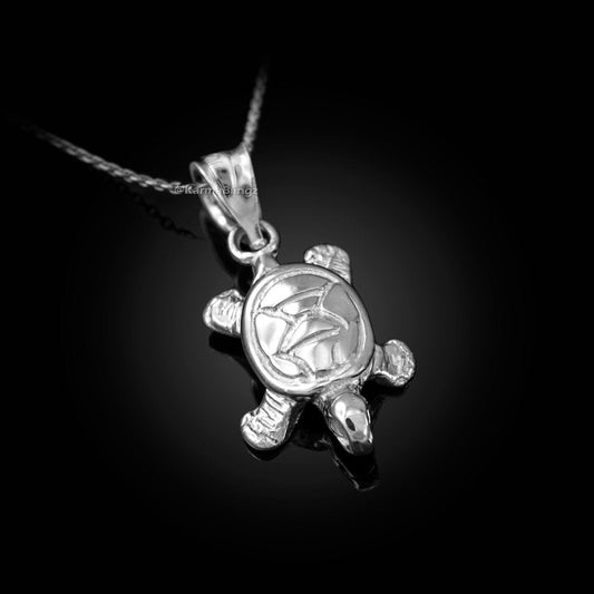 Sterling Silver Hawaiian Honu Sea Turtle Charm Necklace Karma Blingz