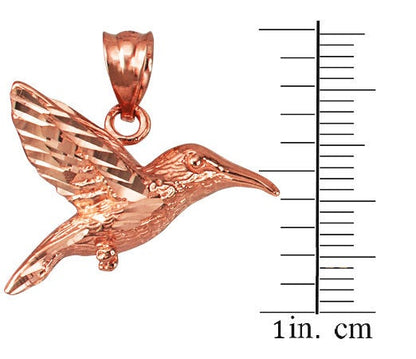 Gold Hummingbird DC Charm Necklace (yellow, white, rose gold, 10k, 14k) Karma Blingz